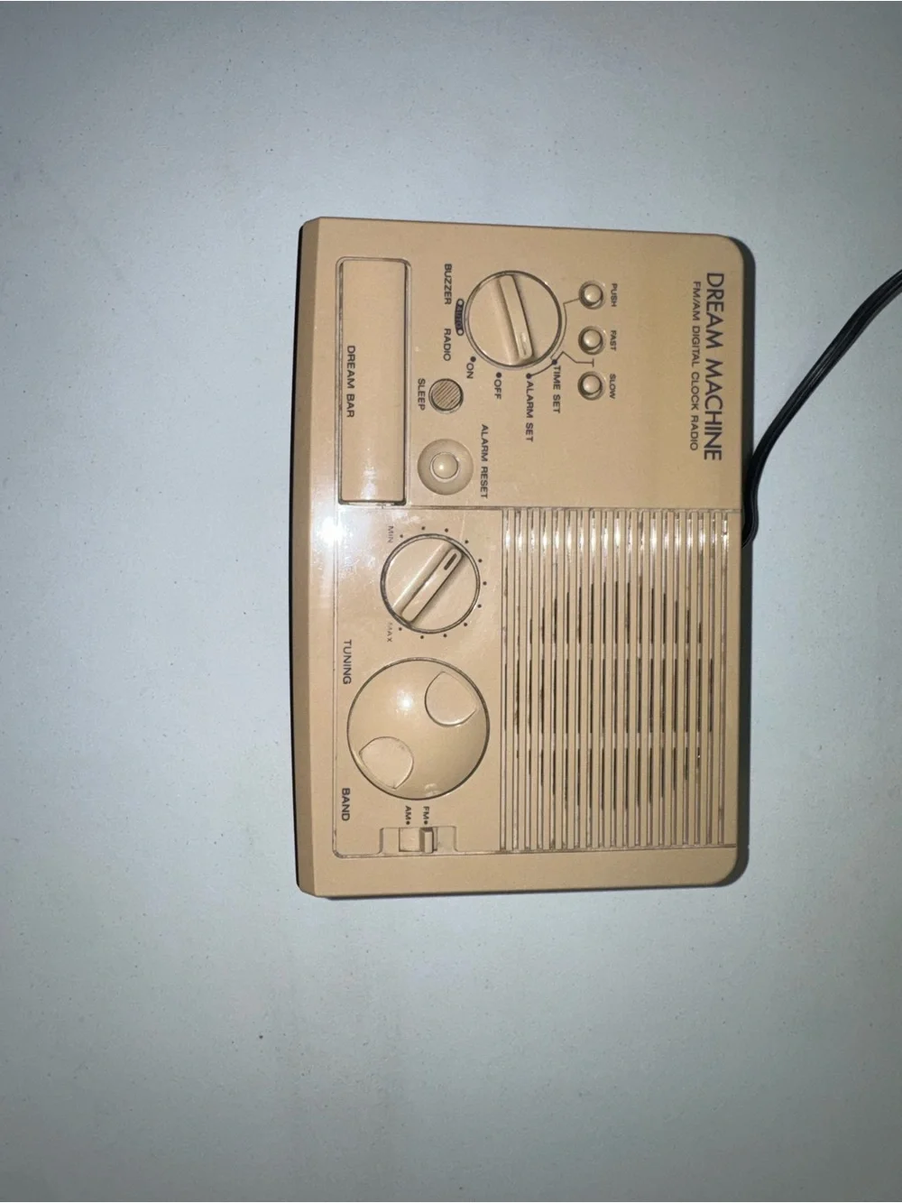 Sony Beige Digital Clock Radio with Red LED Display